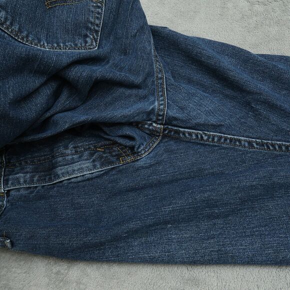 Levi's 514 Jeans Mens Size 38x32 Dark Blue Classic Straight 100% Cotton Denim - Picture 10 of 16